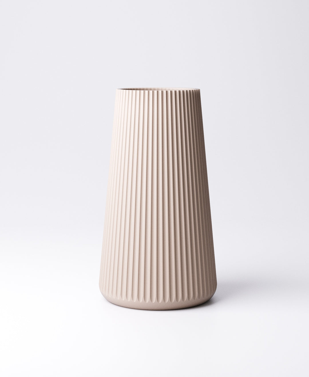 Tapered Ribbed Vase – Wide or Narrow Rib | 11×11×18 cm