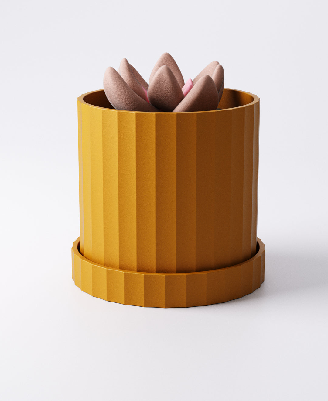 Ripple Planter Set of 3 with Drip Trays – Sculptural Modern Indoor Plant Pots | Flowing Textured Accent