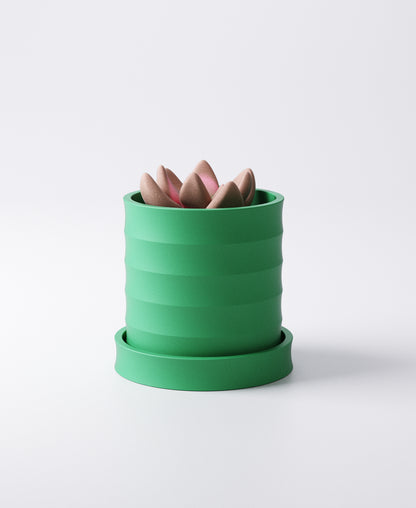 Ripple Planter Set of 3 with Drip Trays – Flowing Sculptural Indoor Plant Pots | Modern Design Harmony