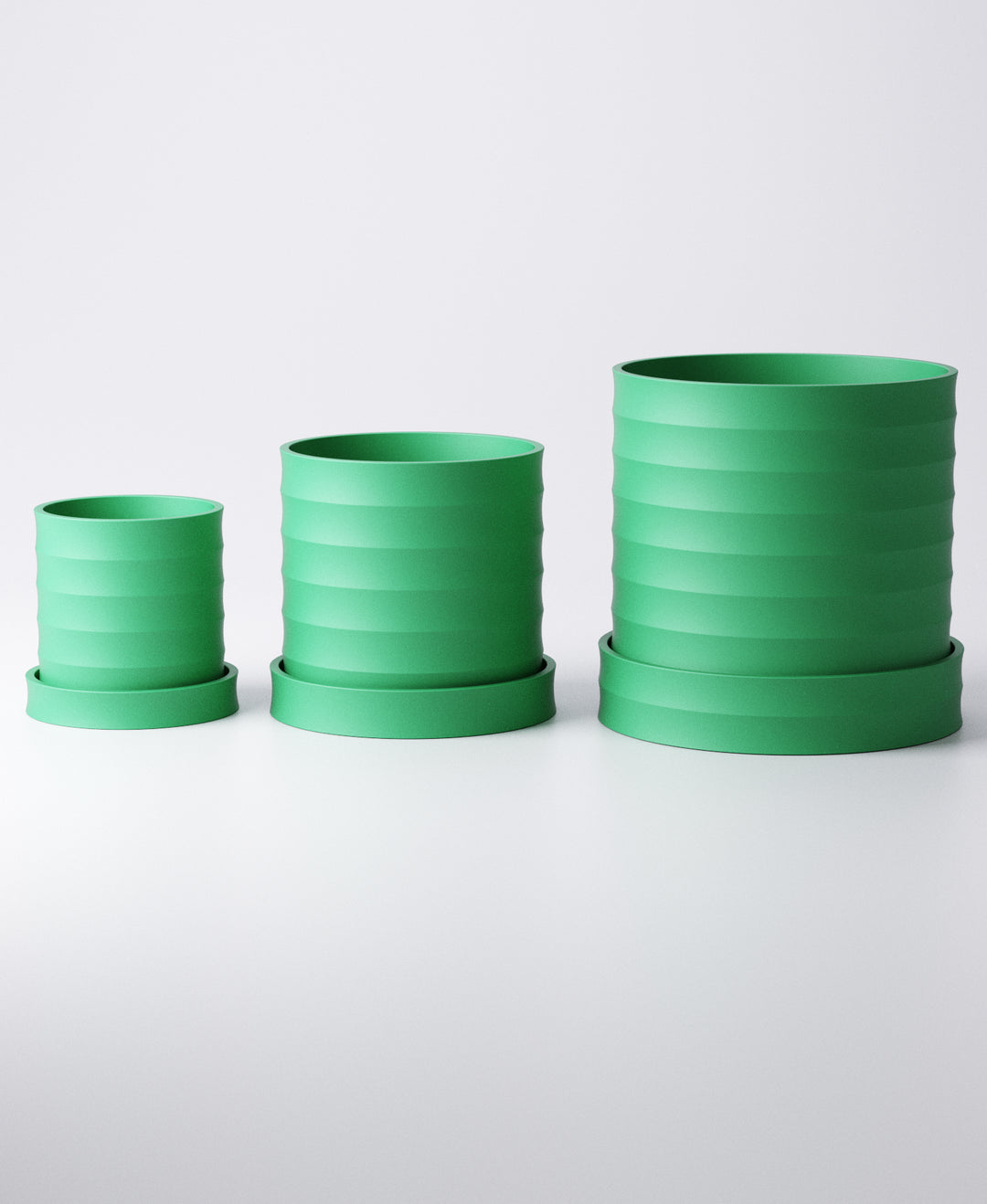 Ripple Planter Set of 3 with Drip Trays – Flowing Sculptural Indoor Plant Pots | Modern Design Harmony