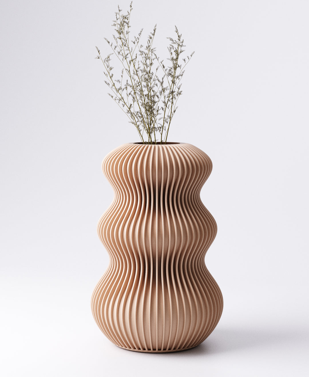 Fin Vase – Wavy Ribbed Design | 12×12×18 cm