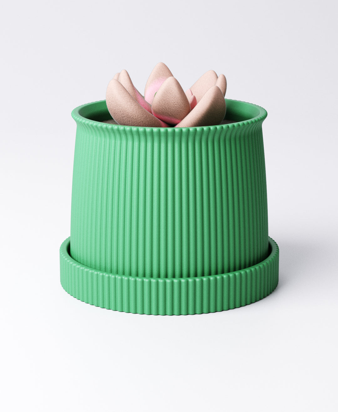 Small Curved Planter with Drip Tray Set of 3