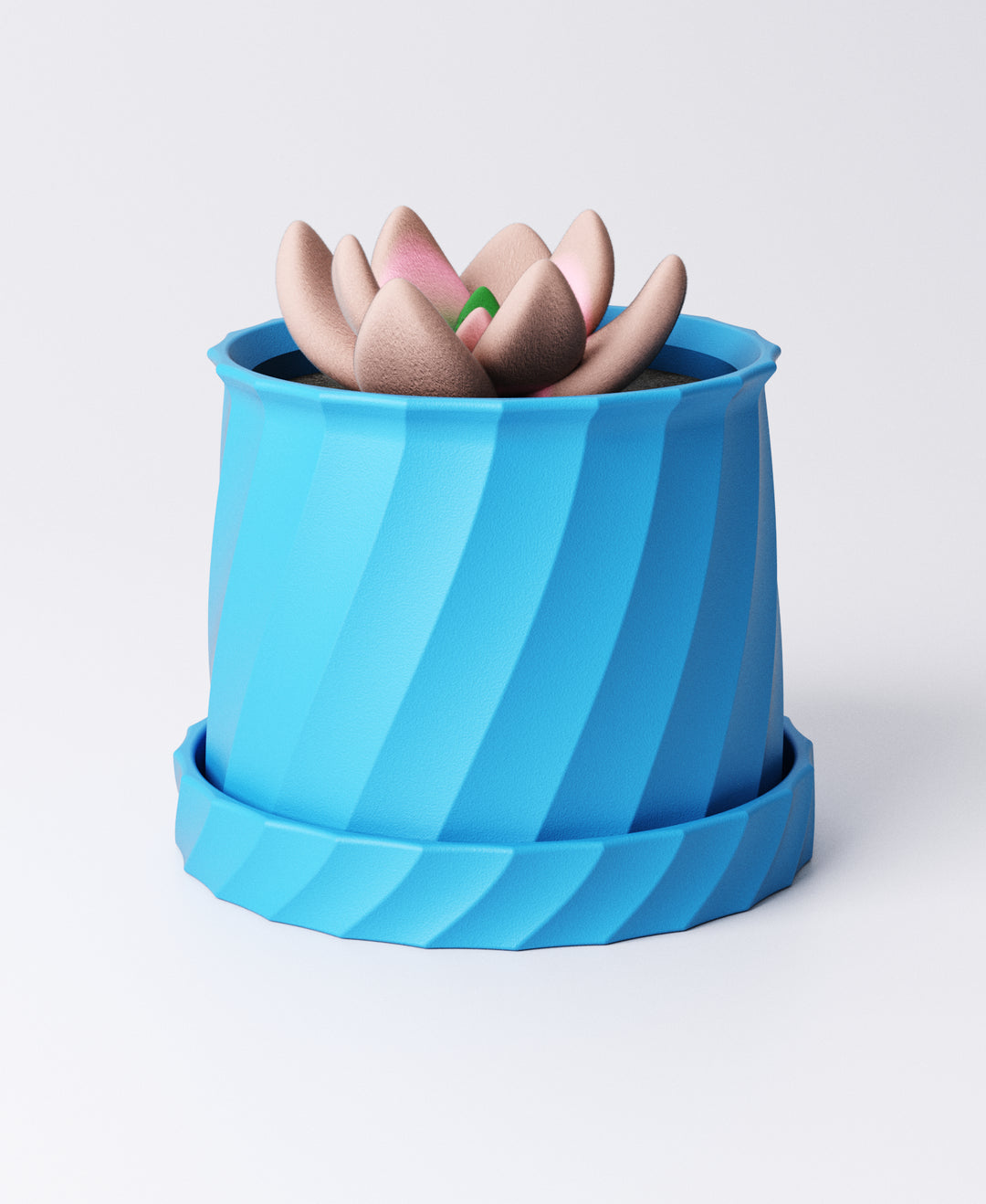 Small Curved Planter with Drip Tray Set of 3