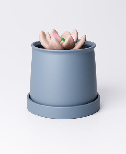 Small Curved Planter with Drip Tray Set of 3