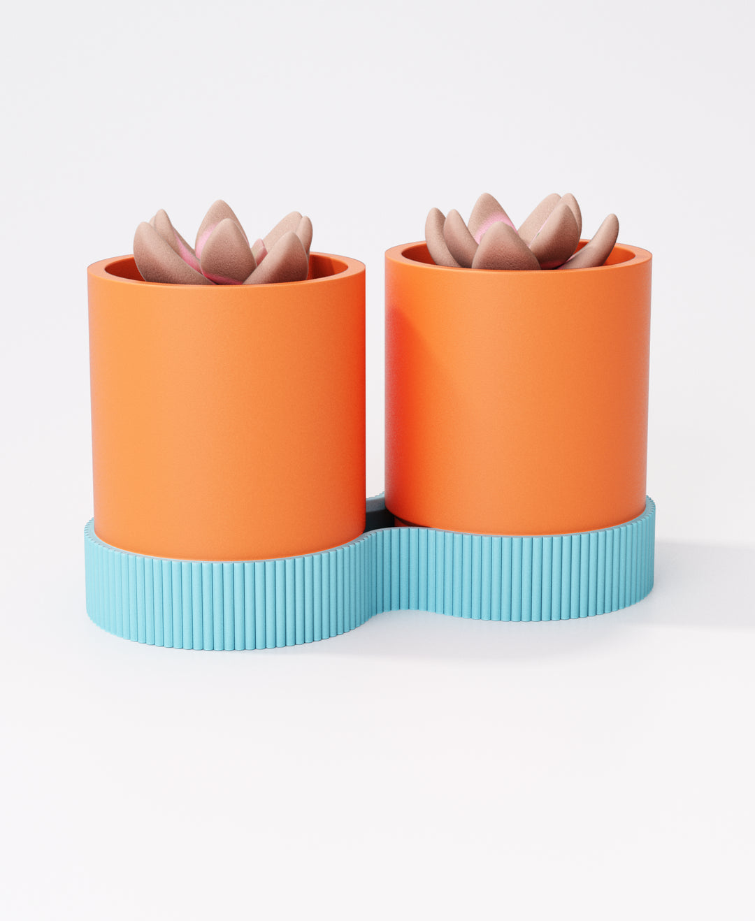 Gemini Duo Planter with Drip Tray – Minimalist Twin Indoor Plant Pots | Modern Double Design
