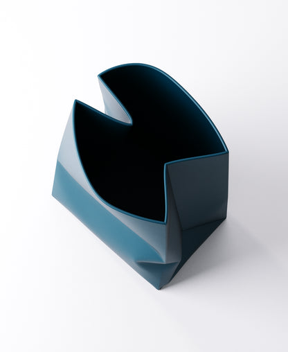 Paper Bag Vase – Sculptural Folded Design | 14×11×18.5 cm