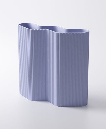 Zigzag Vase – Wave Texture | 16×5.5×15 cm | Dried Flowers