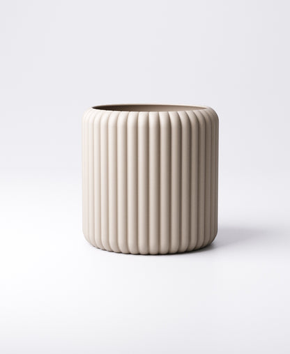 Fluted Vase – Ribbed Cylinder | Small 11×11×11 cm or Large 11×11×18 cm or Set of 2