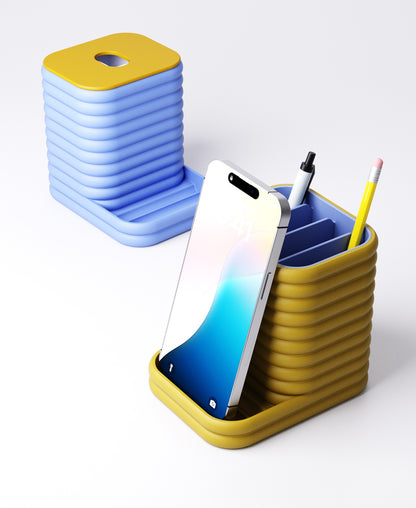 Phone Holder Desk Organiser – Complete Set with 3 Inserts | Modern Workspace Storage