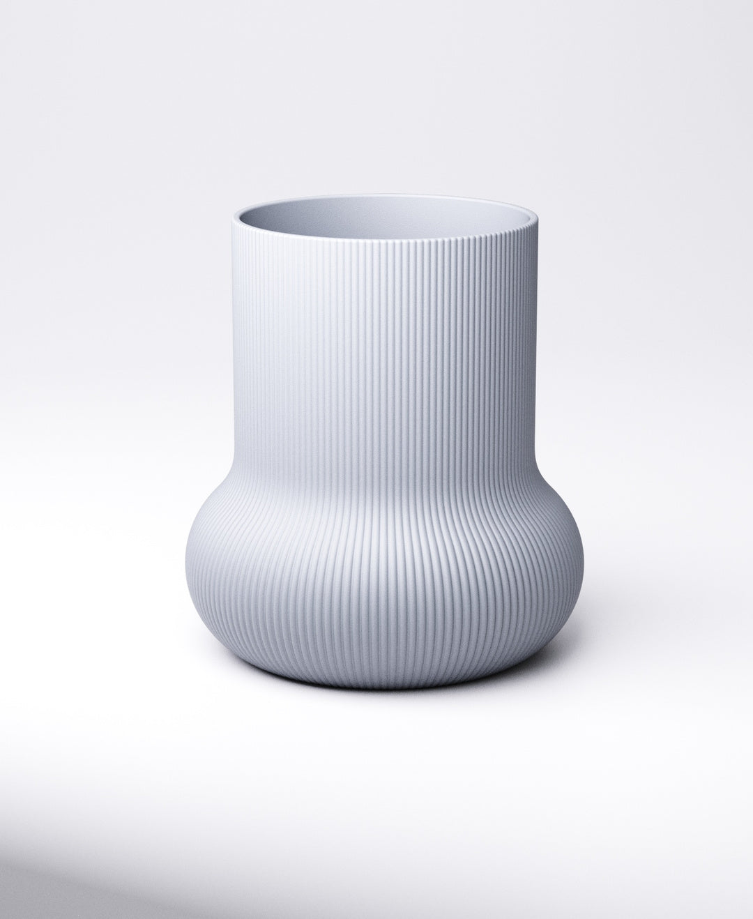 Bulb Vase – Ribbed Cylinder Base | 14×14×15 cm