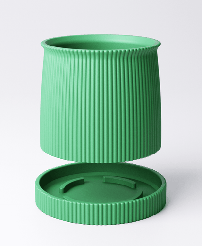 Small Curved Planter with Drip Tray Set of 3
