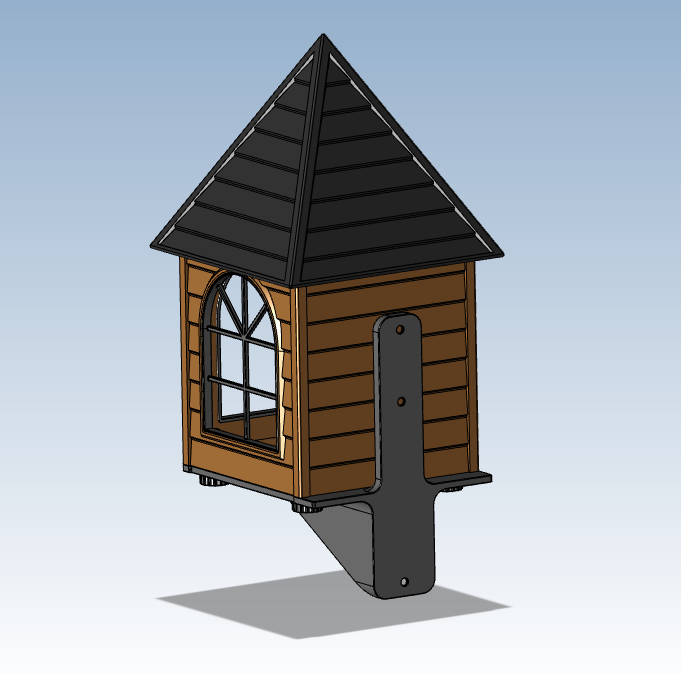 Classic Bird Feeder House with Mounting Bracket (PETG Outdoor-Safe)