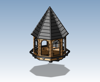 Classic Octagonal Bird Feeder House – Weatherproof PETG with Wall Mount Bracket – Made in Australia