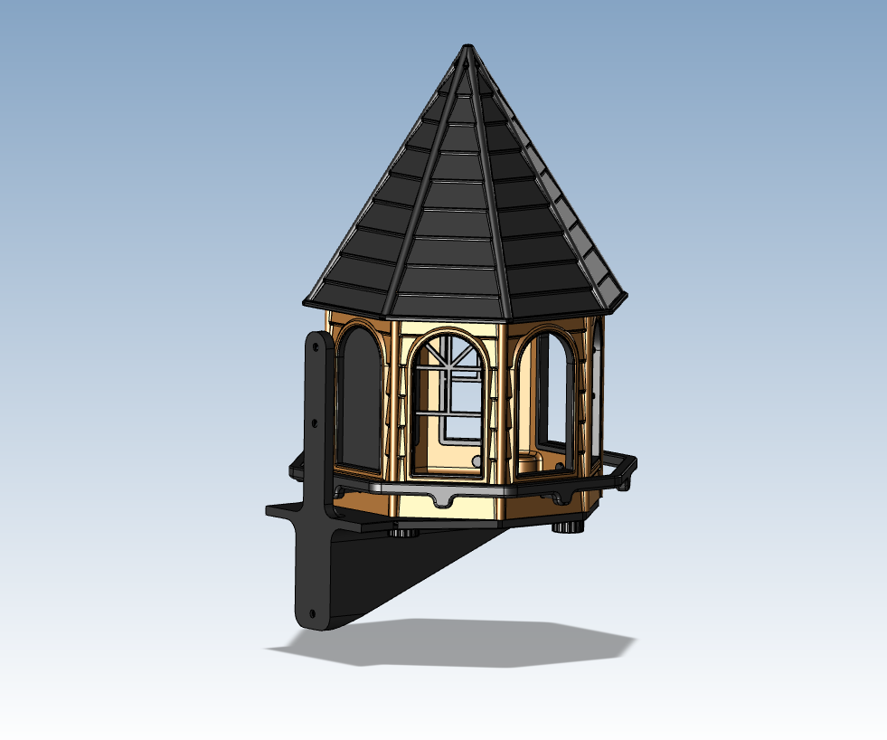 Classic Octagonal Bird Feeder House – Weatherproof PETG with Wall Mount Bracket – Made in Australia