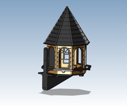 Classic Octagonal Bird Feeder House – Weatherproof PETG with Wall Mount Bracket – Made in Australia