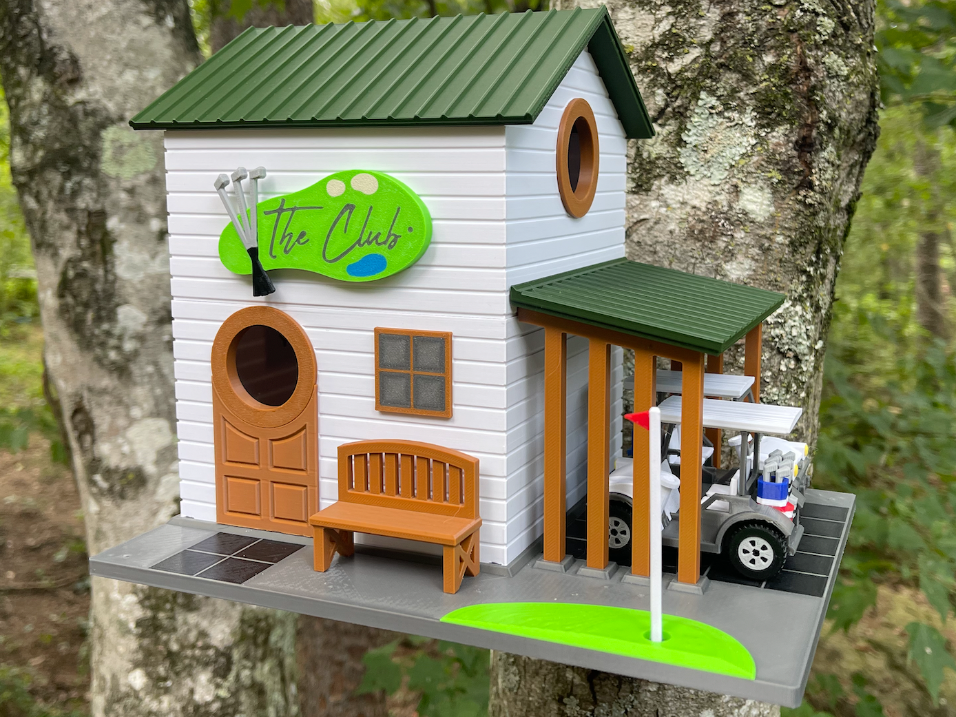 Golf Club Birdhouse - 2 Level Whimsical Garden Gift for Golf Lovers