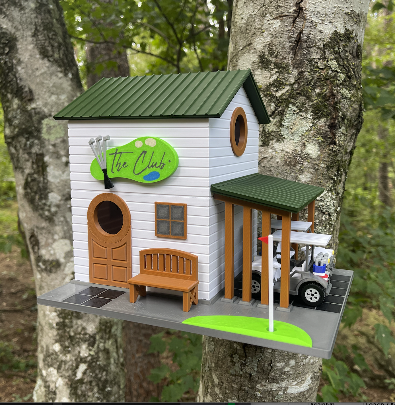 Golf Club Birdhouse - 2 Level Whimsical Garden Gift for Golf Lovers