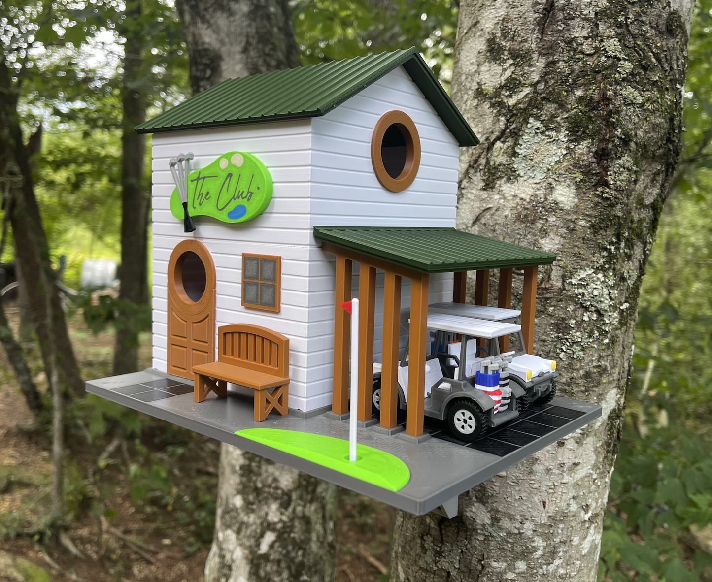 Golf Club Birdhouse - 2 Level Whimsical Garden Gift for Golf Lovers