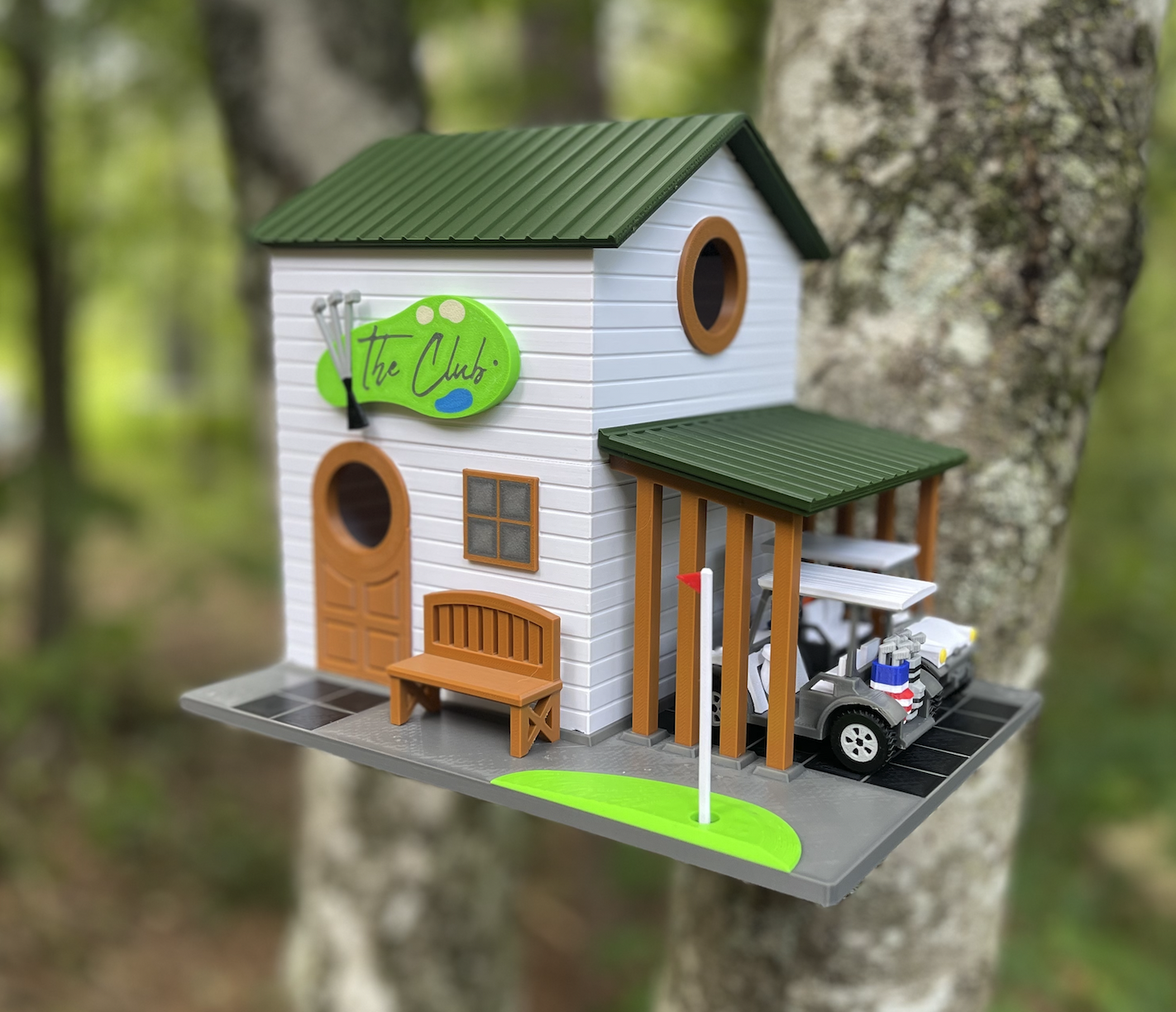 Golf Club Birdhouse - 2 Level Whimsical Garden Gift for Golf Lovers