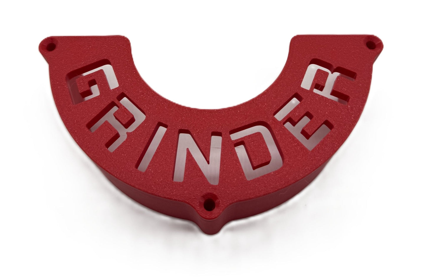 Red Angle Grinder Wall Mount featuring the word 'GRINDER', designed for heavy-duty storage and quick access to 5-inch grinders.