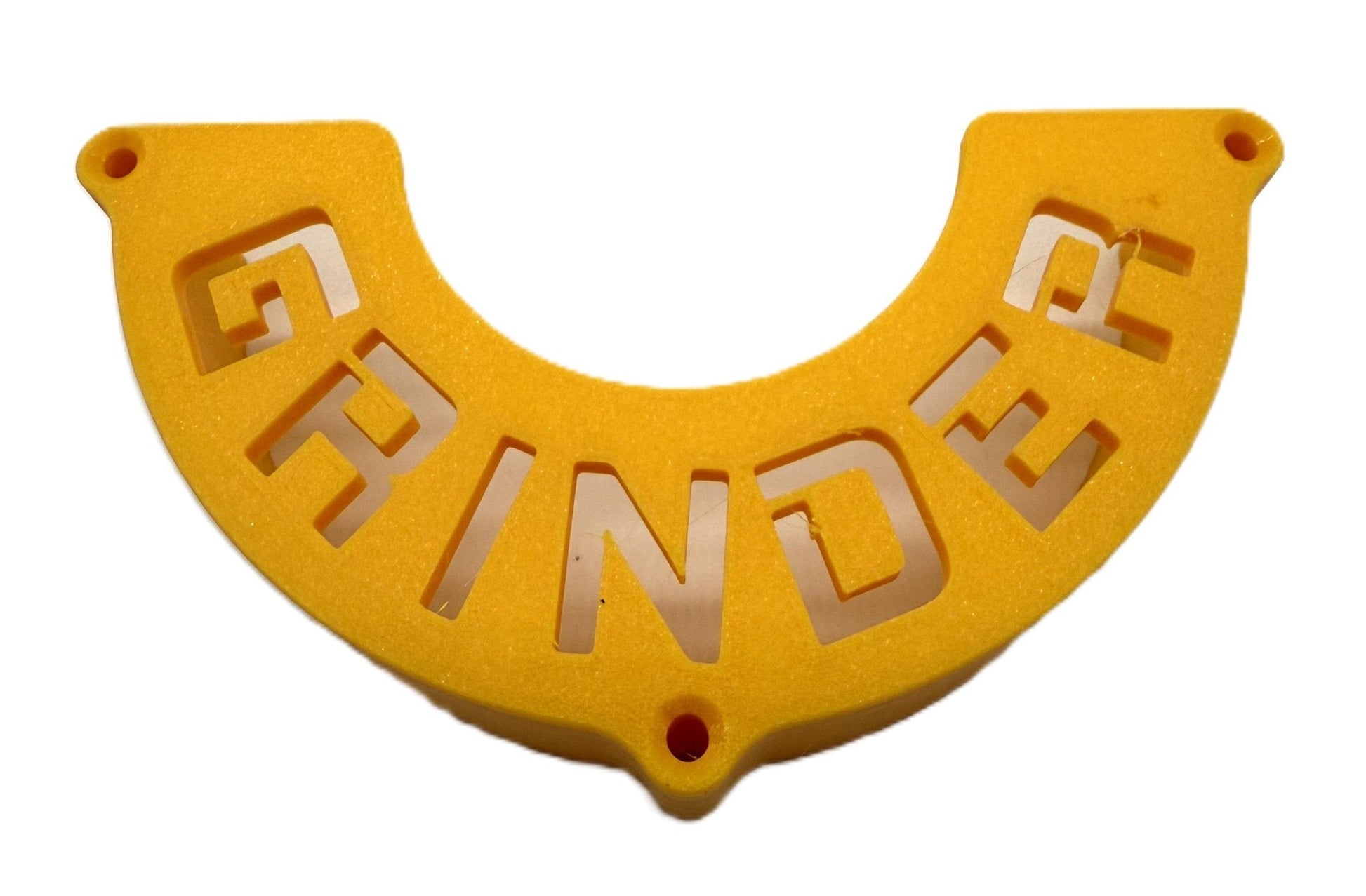 Angle Grinder Wall Mount in vibrant yellow, heavy-duty bracket for 5" grinders, perfect for tool organization and garage storage.