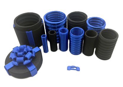 Annoying Gift Box Prank Set with black and blue nested boxes, perfect for a fun and frustrating gift unwrapping challenge.