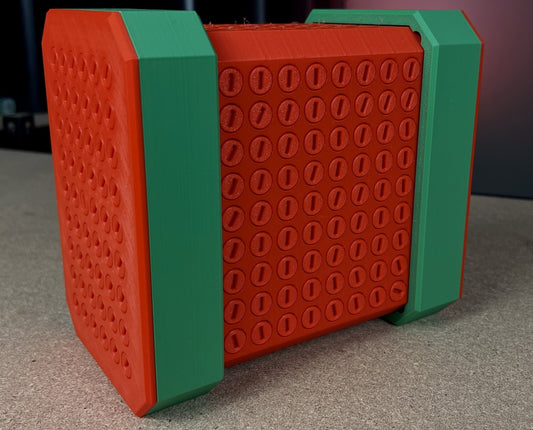 Colorful Card Holder Puzzle Box with 666 Screws to Undo Gift showcasing its vibrant red and green design, perfect for creating fun and laughter during gifting occasions.