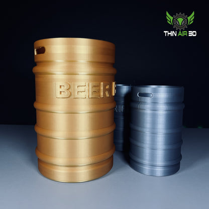 3D Printed Beer Keg Bank – Eco-Friendly PLA, Customizable Size