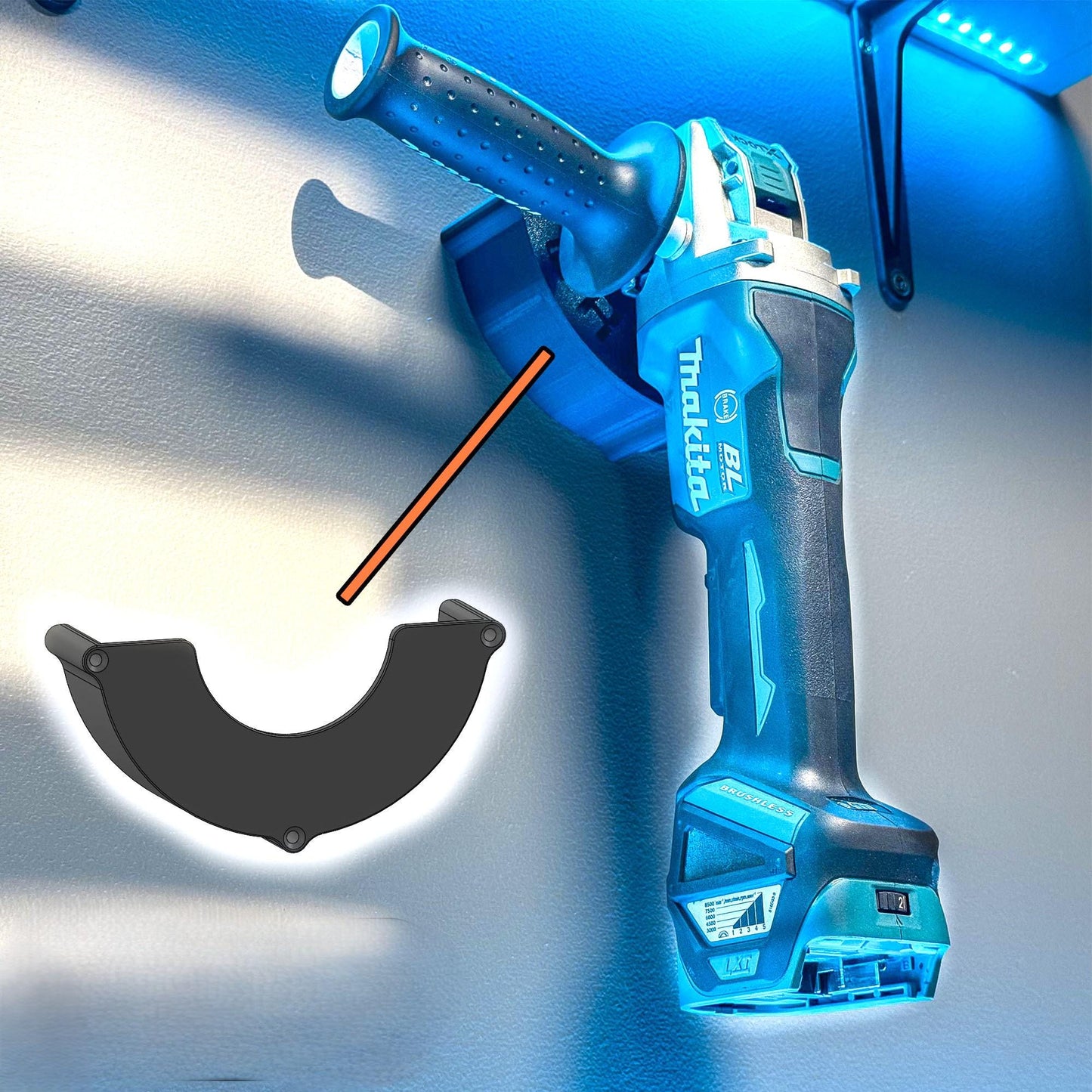 Angle Grinder Wall Mount - Heavy Duty Storage Bracket for 5" Grinders, Tool Organizer & Garage Accessory