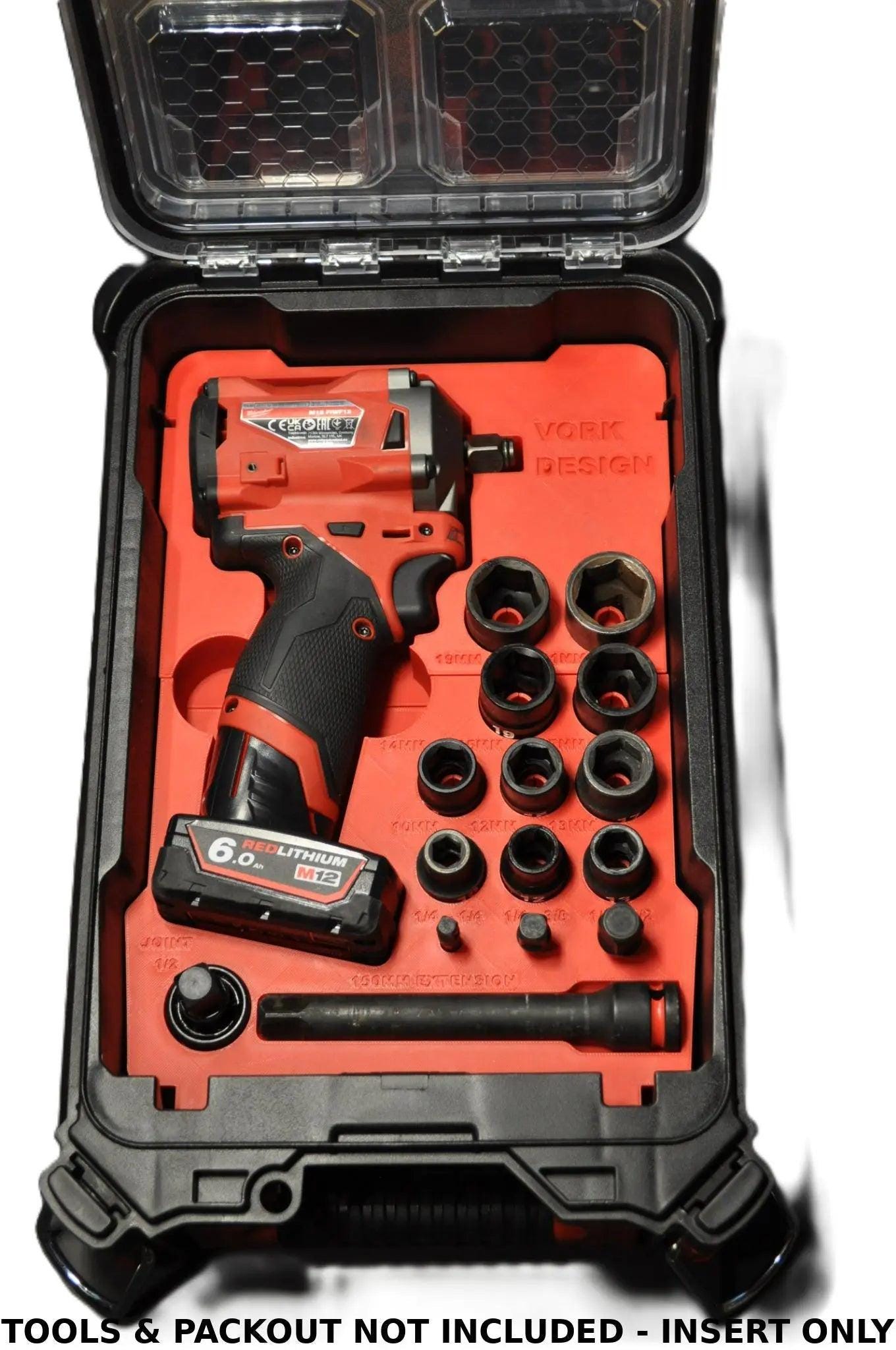 Milwaukee Packout Insert to suit M12 Fuel 1/2" Impact Wrench – USA 2555-20 / AUS/UK M12FIW12