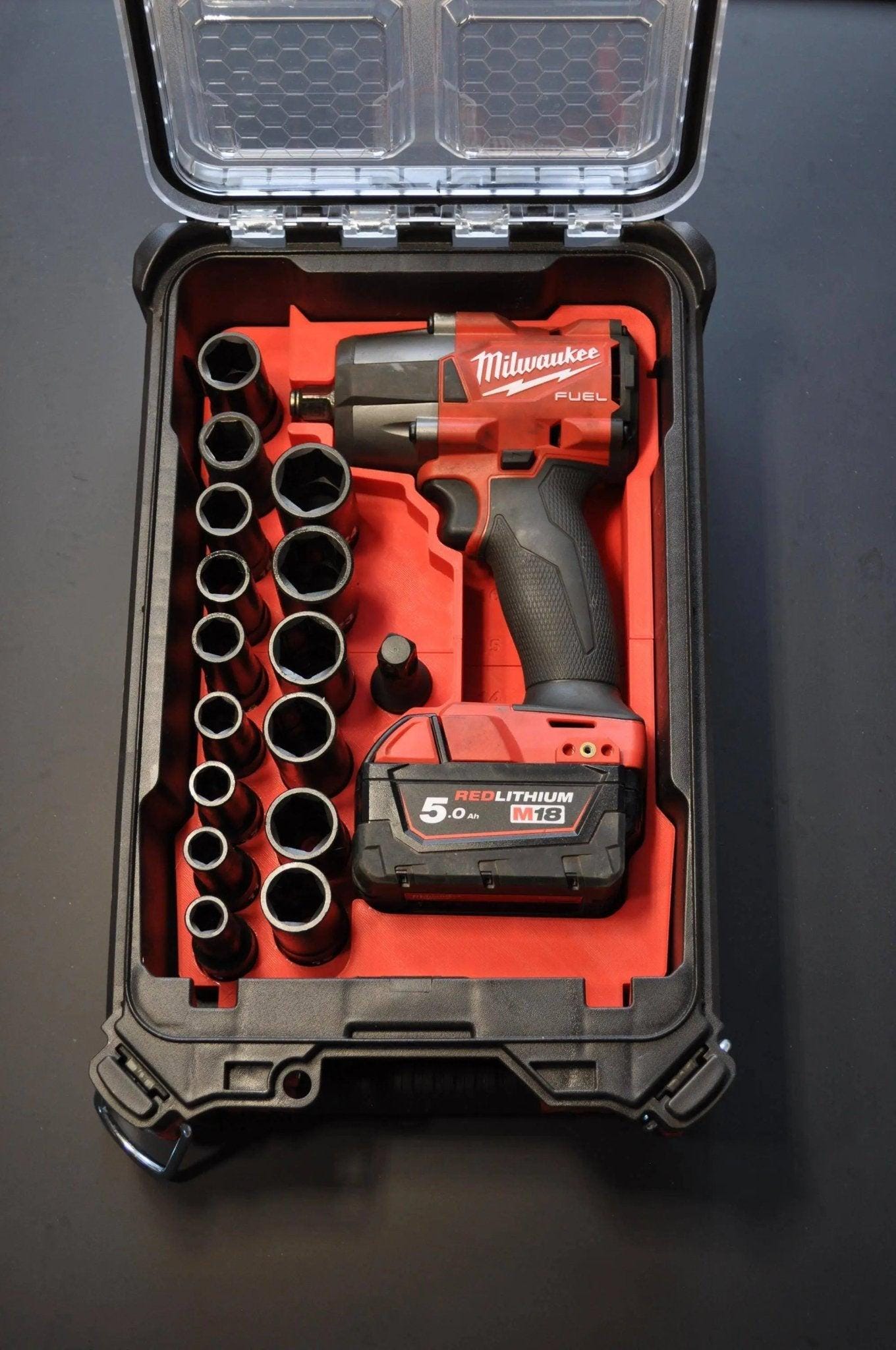 Milwaukee Packout Insert to suit M18 Fuel Mid-Torque Impact Wrench – USA 2962-20 / AUS/UK M18FIW2F12 - Fits 10-24mm sockets