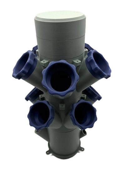 Hydroponic Tower – DIY Vertical Garden System | Modular & Expandable | 10, 20, 30, or 40 Baskets | Green with Blue Baskets