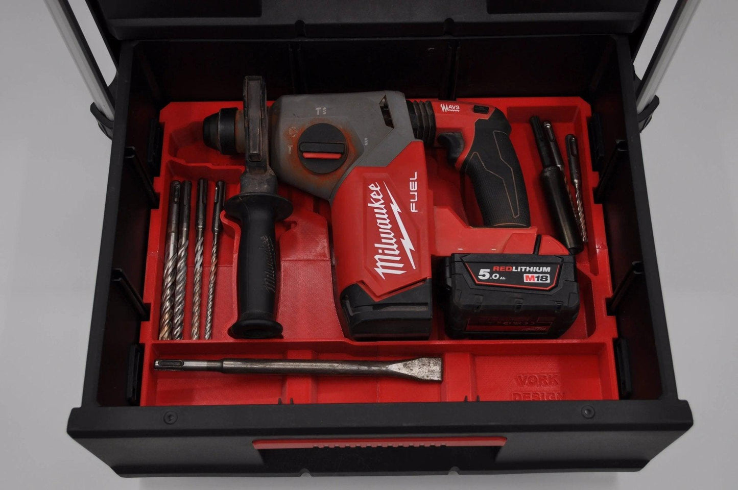 Milwaukee Packout Insert to suit M18 Fuel SDS Rotary Hammer Drill – USA 2712-20, 2912-20, 2914-20 / Aus/UK M18CHX, M18FH, M18ONEFH
