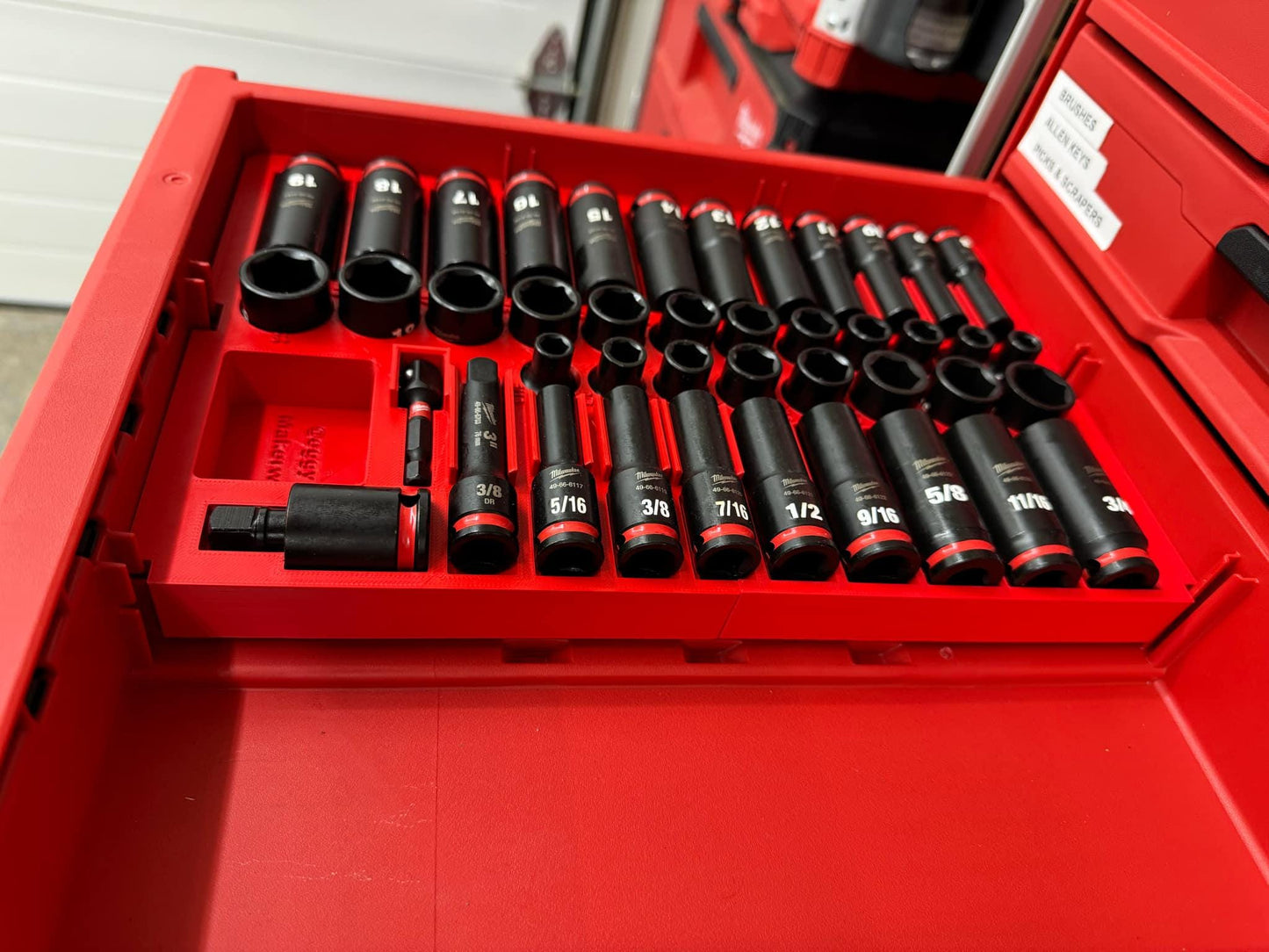 Milwaukee Packout Insert to Suit 43-Piece 3/8" Impact Socket Set – USA 48-22-9481 / AUS/UK 48-22-9481 – Fits 4-Drawer Packout