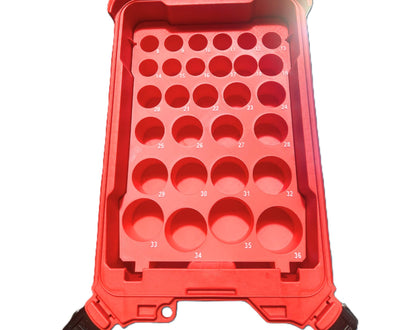 Packout Insert for Metric Deep Sockets (8–36 mm) – Compatible with Milwaukee 8435 Toolbox | 1/2" Drive Socket Tray Organizer