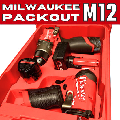 Packout Insert for M12 Drill and Impact Driver with Batteries – Fits 48-22-8435 | 2407-20, 3453-20, M12BDD-0 and M12FID2-0 | M12B2, M12B4