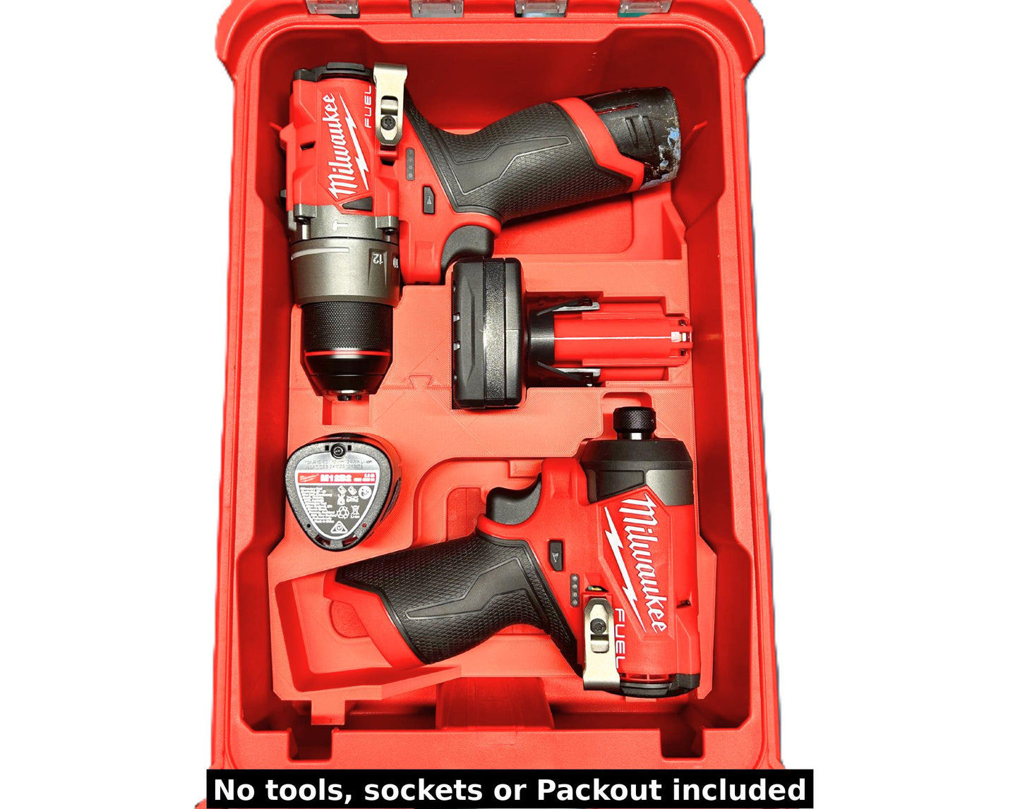 Packout Insert for M12 Drill and Impact Driver with Batteries – Fits 48-22-8435 | 2407-20, 3453-20, M12BDD-0 and M12FID2-0 | M12B2, M12B4