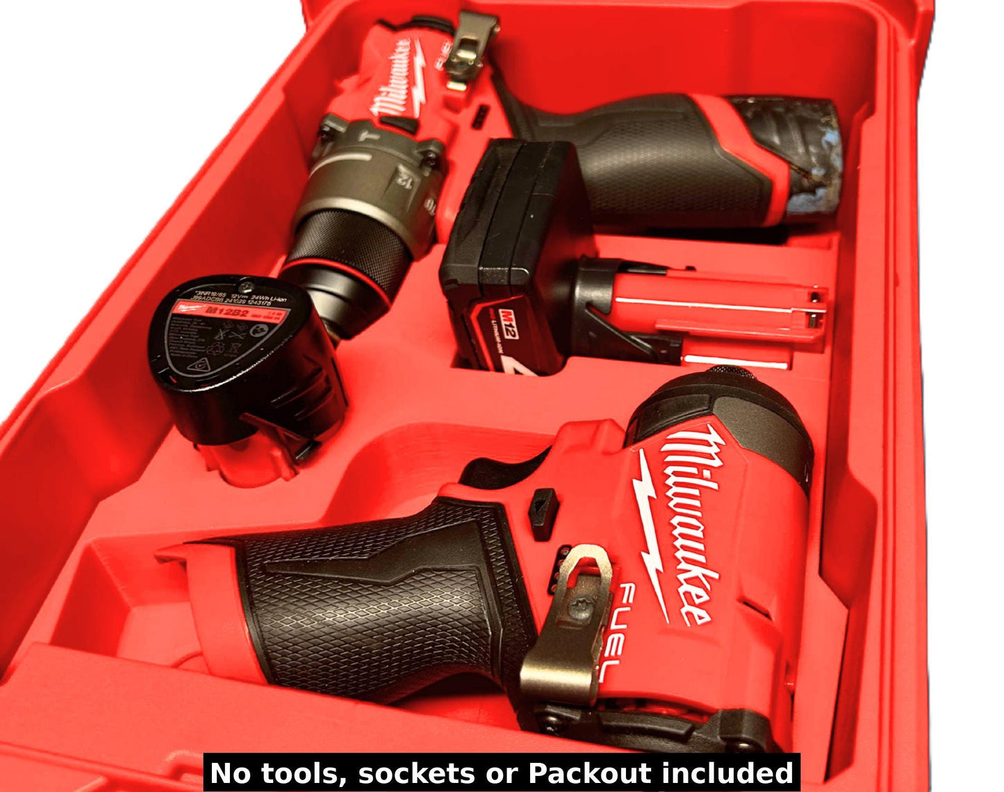 Packout Insert for M12 Drill and Impact Driver with Batteries – Fits 48-22-8435 | 2407-20, 3453-20, M12BDD-0 and M12FID2-0 | M12B2, M12B4