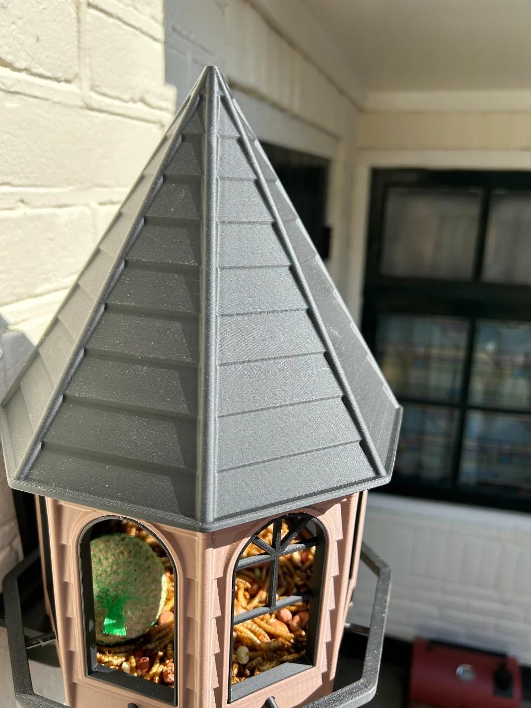 Classic Octagonal Bird Feeder House - Weatherproof PETG with Wall Mount Bracket - Made in Australia