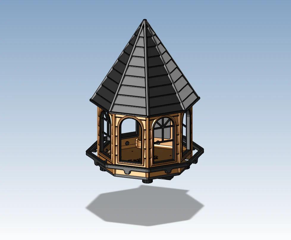Classic Octagonal Bird Feeder House - Weatherproof PETG with Wall Mount Bracket - Made in Australia