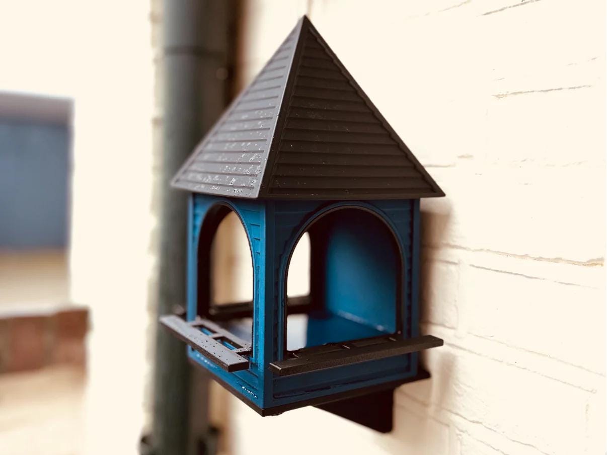 Classic Square Bird Bath & Water Bowl - Weatherproof PETG (Approx. 10" x 10" x 13") - Australian Made