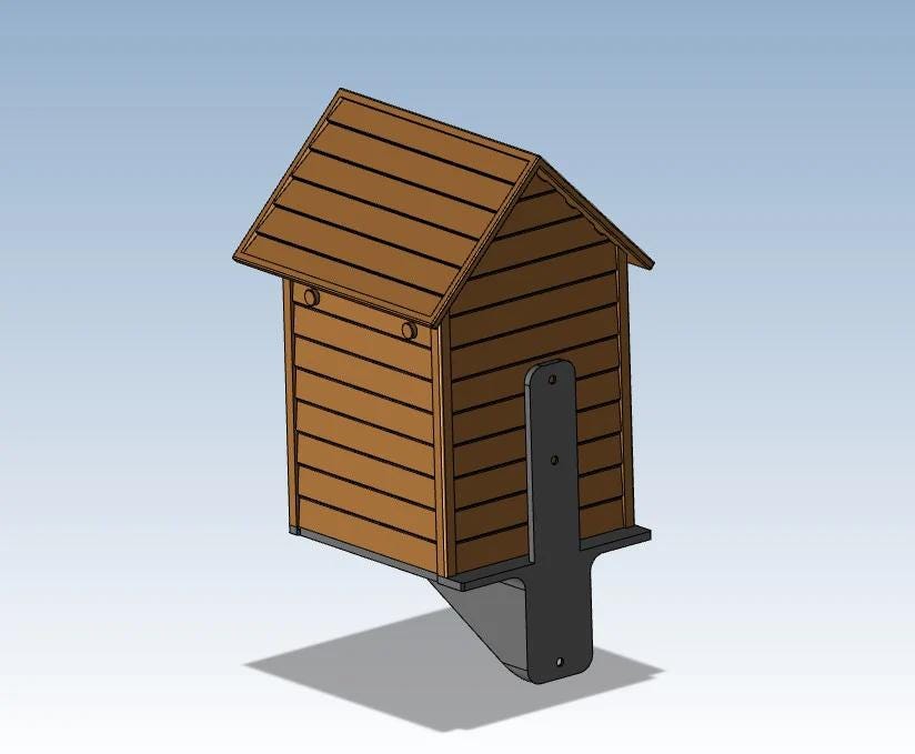 Classic Outdoor Birdhouse with Mounting Bracket & Screws - Durable PETG, Weather Resistant