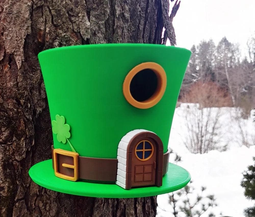 Leprechaun Hat Birdhouse | Whimsical St. Patrick's Day Garden Decor