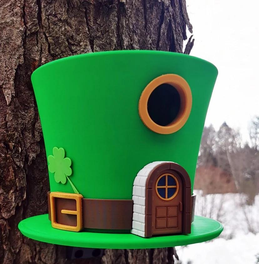 Leprechaun Hat Birdhouse | Whimsical St. Patrick's Day Garden Decor