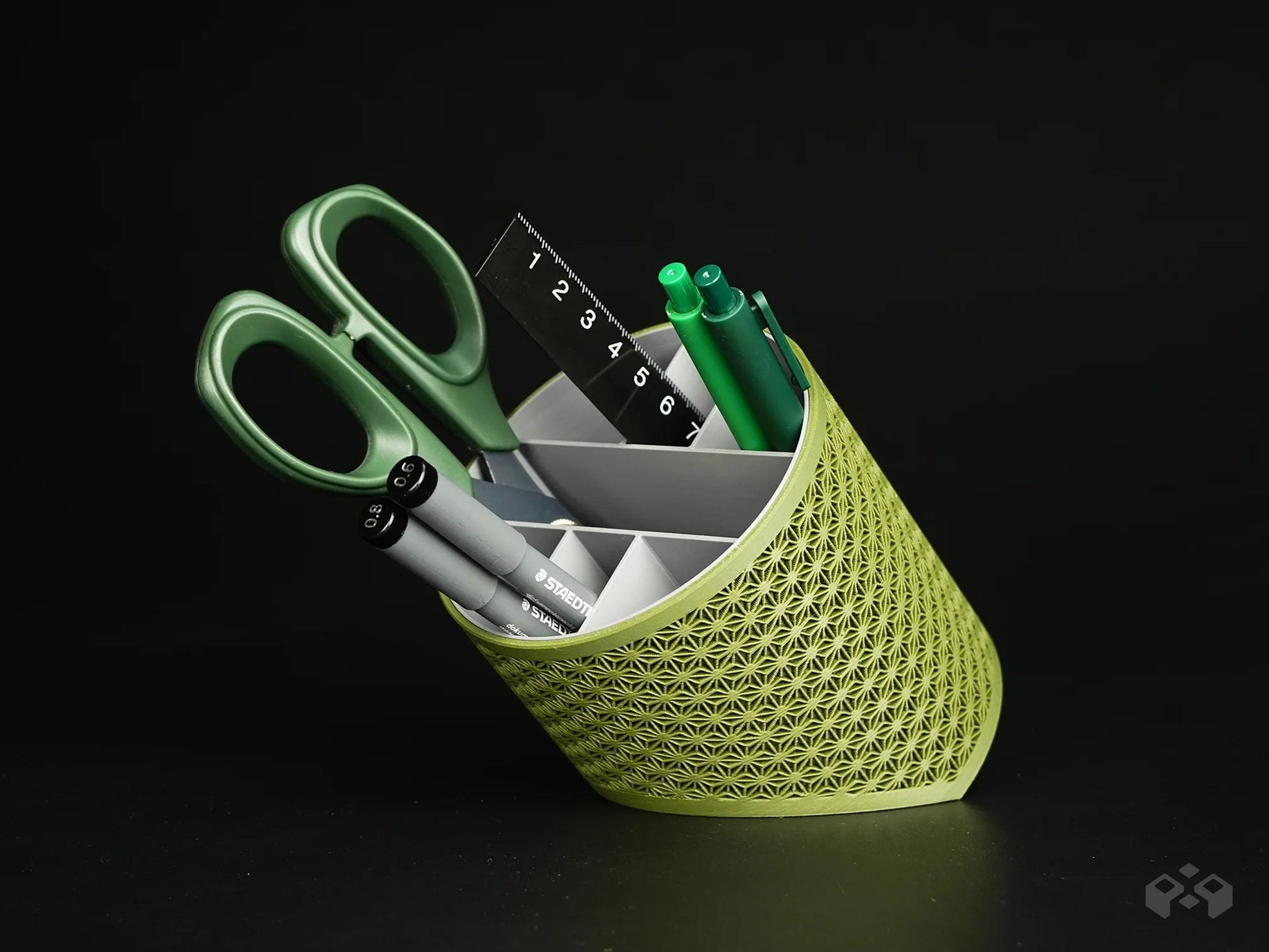 Asanoha Pen Holder - Desk Organizer | 5 Internal Layout Options
