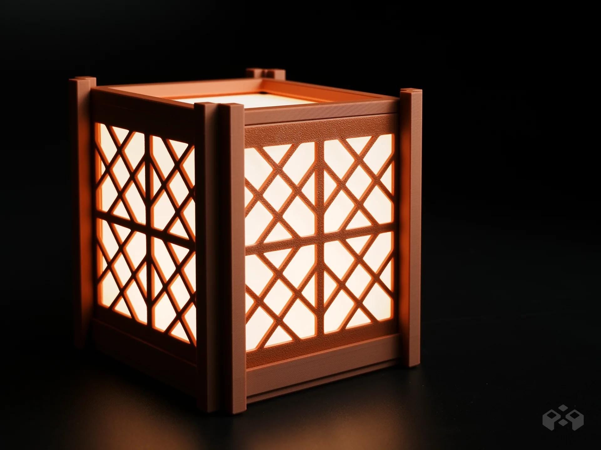 Shoji Lantern with Kumiko Pattern