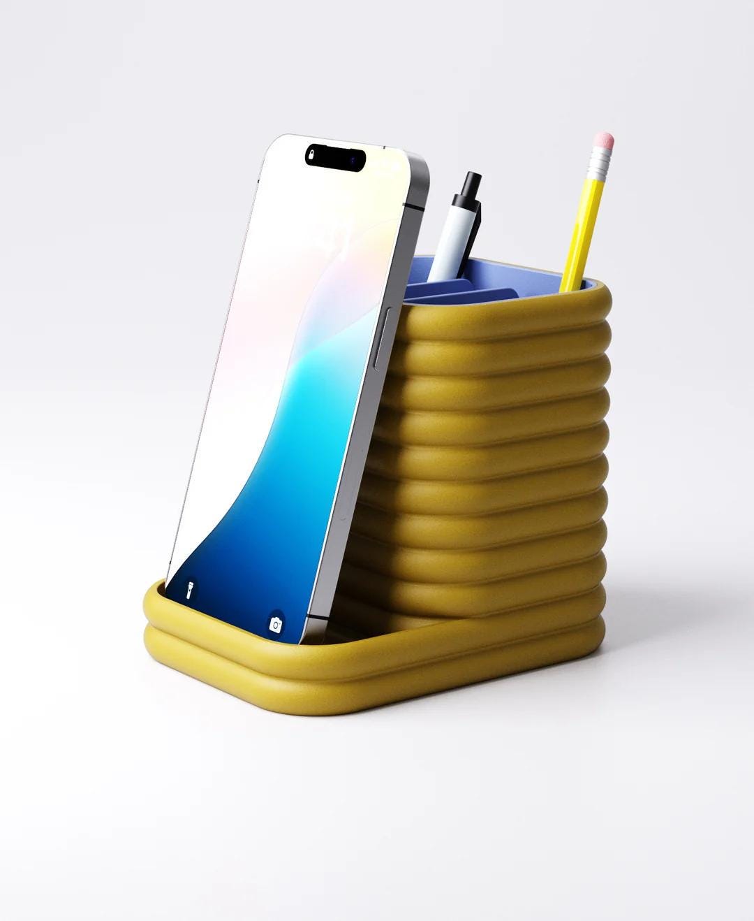 Phone Holder Desk Organiser - Complete Set with 3 Inserts | Modern Workspace Storage