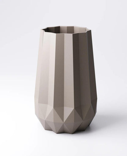 Geometric Vase - Faceted Design | 13×13×20 cm