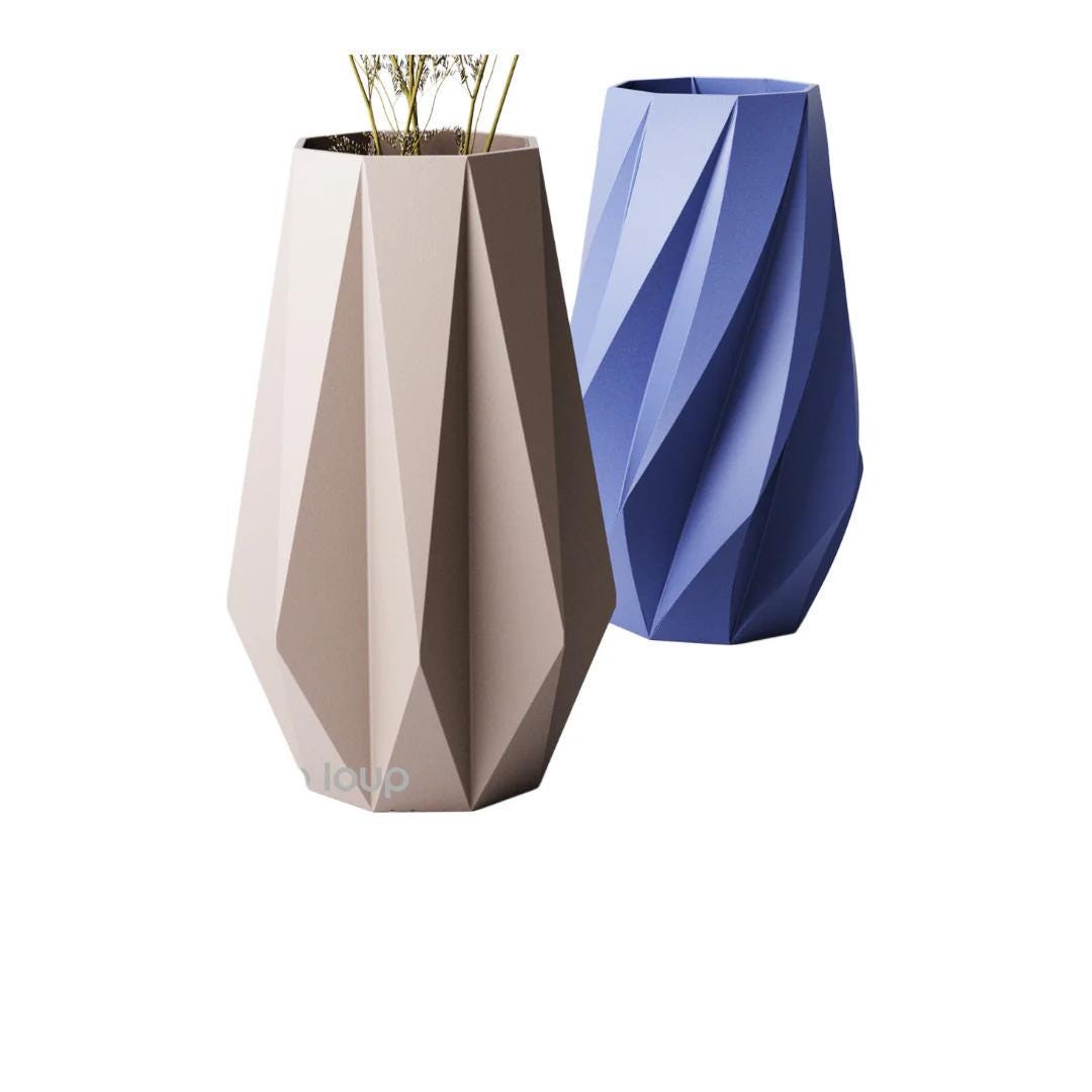 Geometric Vase - Faceted or Twisted Sculptural Design | 10×10×18 cm