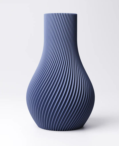 Spiral Vase - Curved Rib Design | 11×11×18 cm